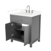 Custom image for Dark Gray with Brushed Nickel Trim / White Cultured Marble / No Mirror