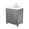 Custom image for Dark Gray with Brushed Nickel Trim / White Cultured Marble / No Mirror