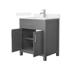 Custom image for Dark Gray with Brushed Nickel Trim / White Quartz / No Mirror