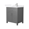 Custom image for Dark Gray with Brushed Nickel Trim / White Quartz / No Mirror