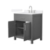 Custom image for Dark Gray with Brushed Nickel Trim / White Quartz / No Mirror