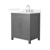 Custom image for Dark Gray with Brushed Nickel Trim / White Quartz / No Mirror