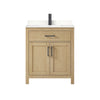 Custom image for Whitewashed Oak with Matte Black Trim / Carrara Cultured Marble / No Mirror