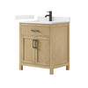 Custom image for Whitewashed Oak with Matte Black Trim / Giotto Quartz / No Mirror