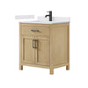 Custom image for Whitewashed Oak with Matte Black Trim / White Cultured Marble / No Mirror