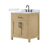Custom image for Whitewashed Oak with Matte Black Trim / White Cultured Marble / No Mirror