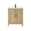 Custom image for Whitewashed Oak with Matte Black Trim / White Quartz / No Mirror