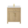 Custom image for Whitewashed Oak with Brushed Gold Trim / Carrara Cultured Marble / No Mirror