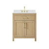 Custom image for Whitewashed Oak with Brushed Gold Trim / Carrara Cultured Marble / No Mirror