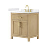 Custom image for Whitewashed Oak with Brushed Gold Trim / Carrara Cultured Marble / No Mirror