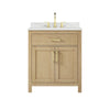 Custom image for Whitewashed Oak with Brushed Gold Trim / Giotto Quartz / No Mirror