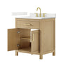 Custom image for Whitewashed Oak with Brushed Gold Trim / Giotto Quartz / No Mirror