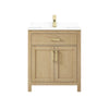 Custom image for Whitewashed Oak with Brushed Gold Trim / White Cultured Marble / No Mirror