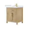 Custom image for Whitewashed Oak with Brushed Gold Trim / White Cultured Marble / No Mirror