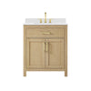 Custom image for Whitewashed Oak with Brushed Gold Trim / White Cultured Marble / No Mirror