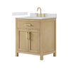 Custom image for Whitewashed Oak with Brushed Gold Trim / White Cultured Marble / No Mirror