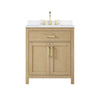 Custom image for Whitewashed Oak with Brushed Gold Trim / White Quartz / No Mirror