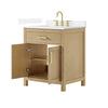 Custom image for Whitewashed Oak with Brushed Gold Trim / White Quartz / No Mirror