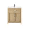 Custom image for Whitewashed Oak with Brushed Nickel Trim / Carrara Cultured Marble / No Mirror