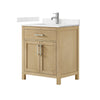Custom image for Whitewashed Oak with Brushed Nickel Trim / Carrara Cultured Marble / No Mirror