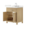 Custom image for Whitewashed Oak with Brushed Nickel Trim / Giotto Quartz / No Mirror