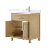 Custom image for Whitewashed Oak with Brushed Nickel Trim / White Quartz / No Mirror