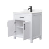 Custom image for White with Matte Black Trim / Carrara Cultured Marble / No Mirror