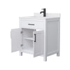 Custom image for White with Matte Black Trim / White Cultured Marble / No Mirror