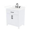 Custom image for White with Matte Black Trim / White Cultured Marble / No Mirror