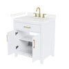 Custom image for White with Brushed Gold Trim / Carrara Cultured Marble / No Mirror