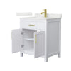 Custom image for White with Brushed Gold Trim / Giotto Quartz / No Mirror