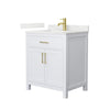 Custom image for White with Brushed Gold Trim / Giotto Quartz / No Mirror