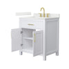 Custom image for White with Brushed Gold Trim / Giotto Quartz / No Mirror