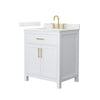 Custom image for White with Brushed Gold Trim / Giotto Quartz / No Mirror