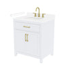Custom image for White with Brushed Gold Trim / White Cultured Marble / No Mirror