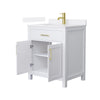Custom image for White with Brushed Gold Trim / White Quartz / No Mirror