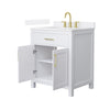 Custom image for White with Brushed Gold Trim / White Quartz / No Mirror