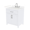 Custom image for White with Brushed Nickel Trim / Carrara Cultured Marble / No Mirror