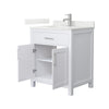 Custom image for White with Brushed Nickel Trim / Giotto Quartz / No Mirror