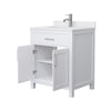 Custom image for White with Brushed Nickel Trim / White Cultured Marble / No Mirror