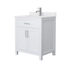 Custom image for White with Brushed Nickel Trim / White Cultured Marble / No Mirror