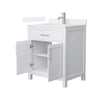 Custom image for White with Brushed Nickel Trim / White Quartz / No Mirror