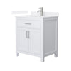 Custom image for White with Brushed Nickel Trim / White Quartz / No Mirror