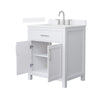 Custom image for White with Brushed Nickel Trim / White Quartz / No Mirror