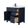 Custom image for Dark Blue with Matte Black Trim / White Cultured Marble / No Mirror