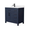 Custom image for Dark Blue with Matte Black Trim / White Cultured Marble / No Mirror