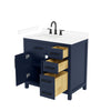 Custom image for Dark Blue with Matte Black Trim / White Cultured Marble / No Mirror