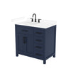 Custom image for Dark Blue with Matte Black Trim / White Cultured Marble / No Mirror