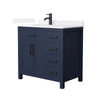Custom image for Dark Blue with Matte Black Trim / White Quartz / No Mirror