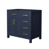 Custom image for Dark Blue with Brushed Gold Trim / No Mirror